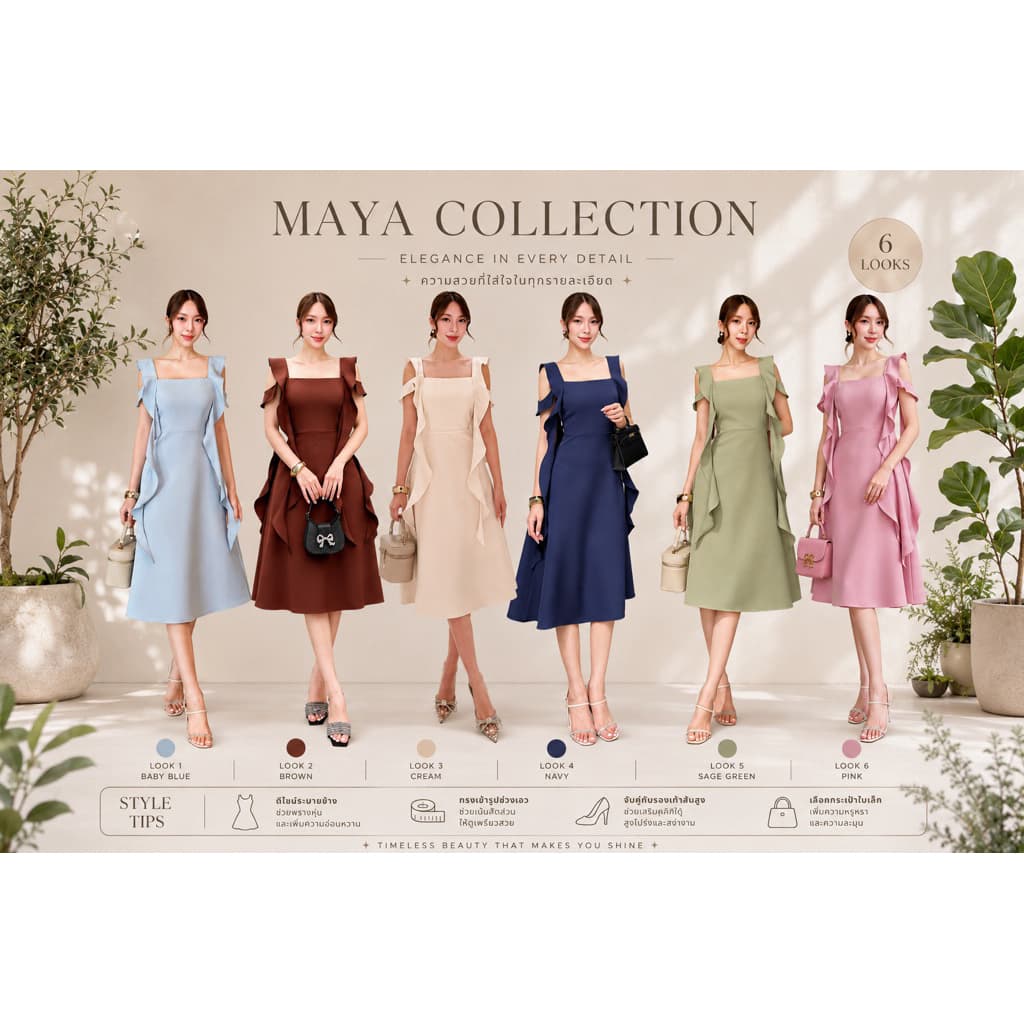 เดรสสั้นไปงาน ชุดไปงาน s-3xlผ้าอัดกาวอยู่ทรงสวย MAYA ดูแพง G153 สะโพกฟรี