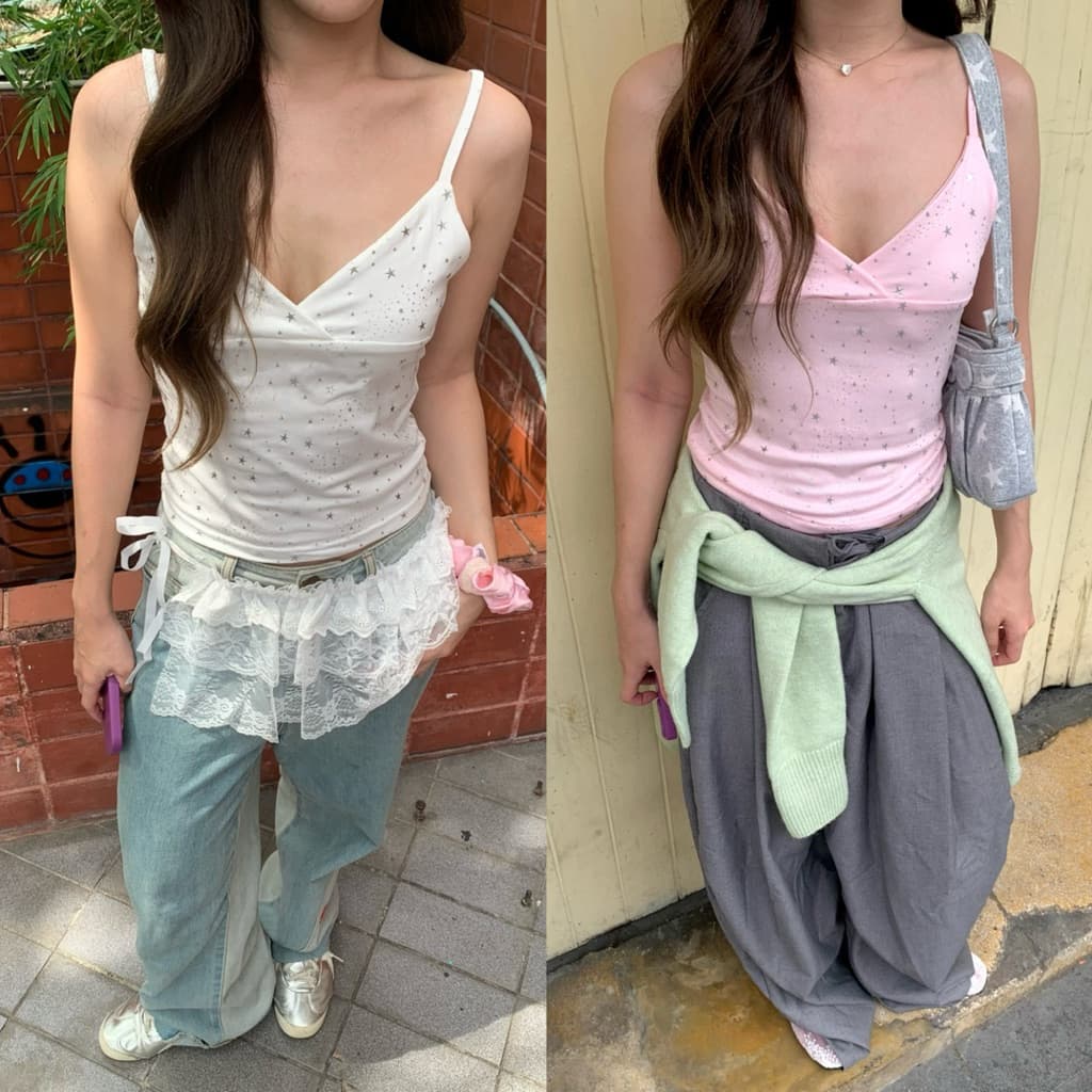 Cutie.Colors Yuna Cami เสื้อกล้ามกลิตเตอร์ รูปที่ 1