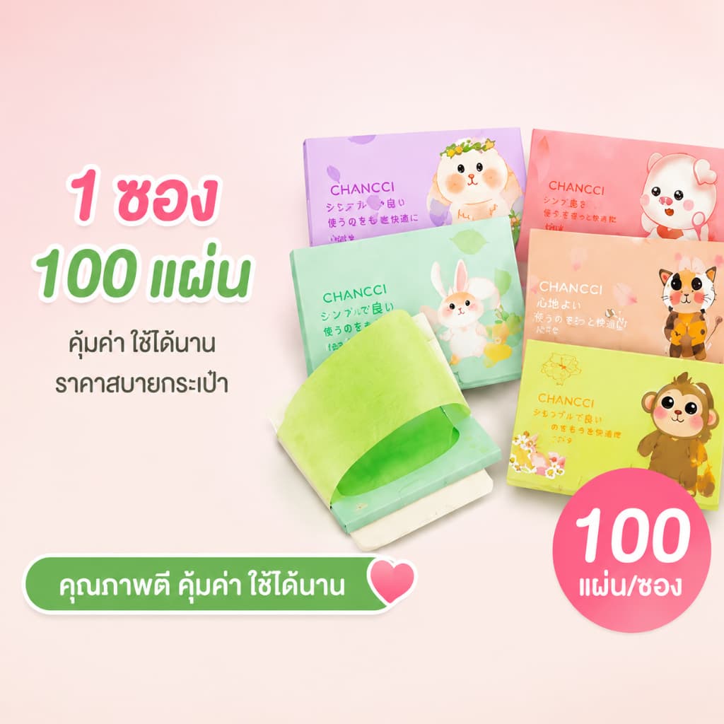 300 แผ่น/กระดาษซับมัน ซับมันบนใบหน้า พกพาสะดวก ใช้ได้ทั้งชายและหญิง ซับมันแต่ไม่หลุดเมคอัพ รูปที่ 2