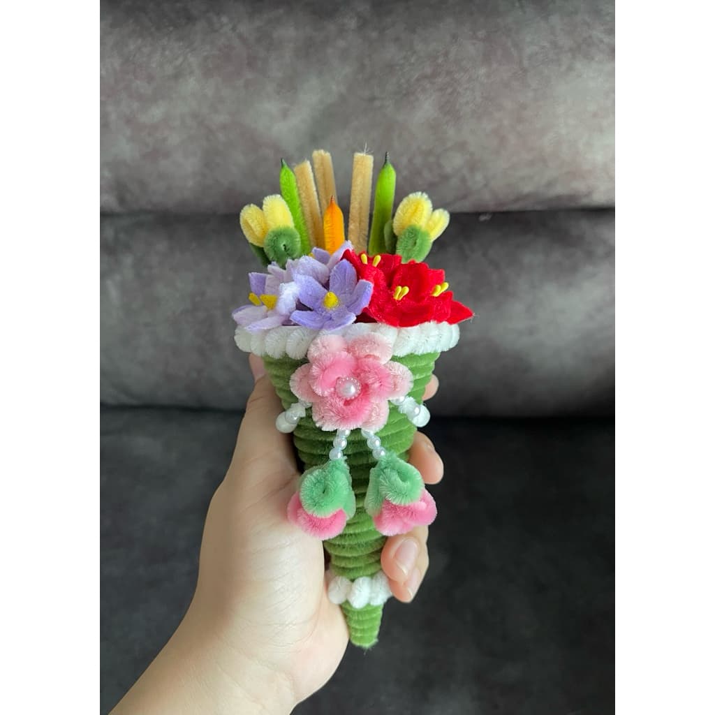 กรวยไหว้ครู ลวดกำมะหยี่DIY รูปที่ 3