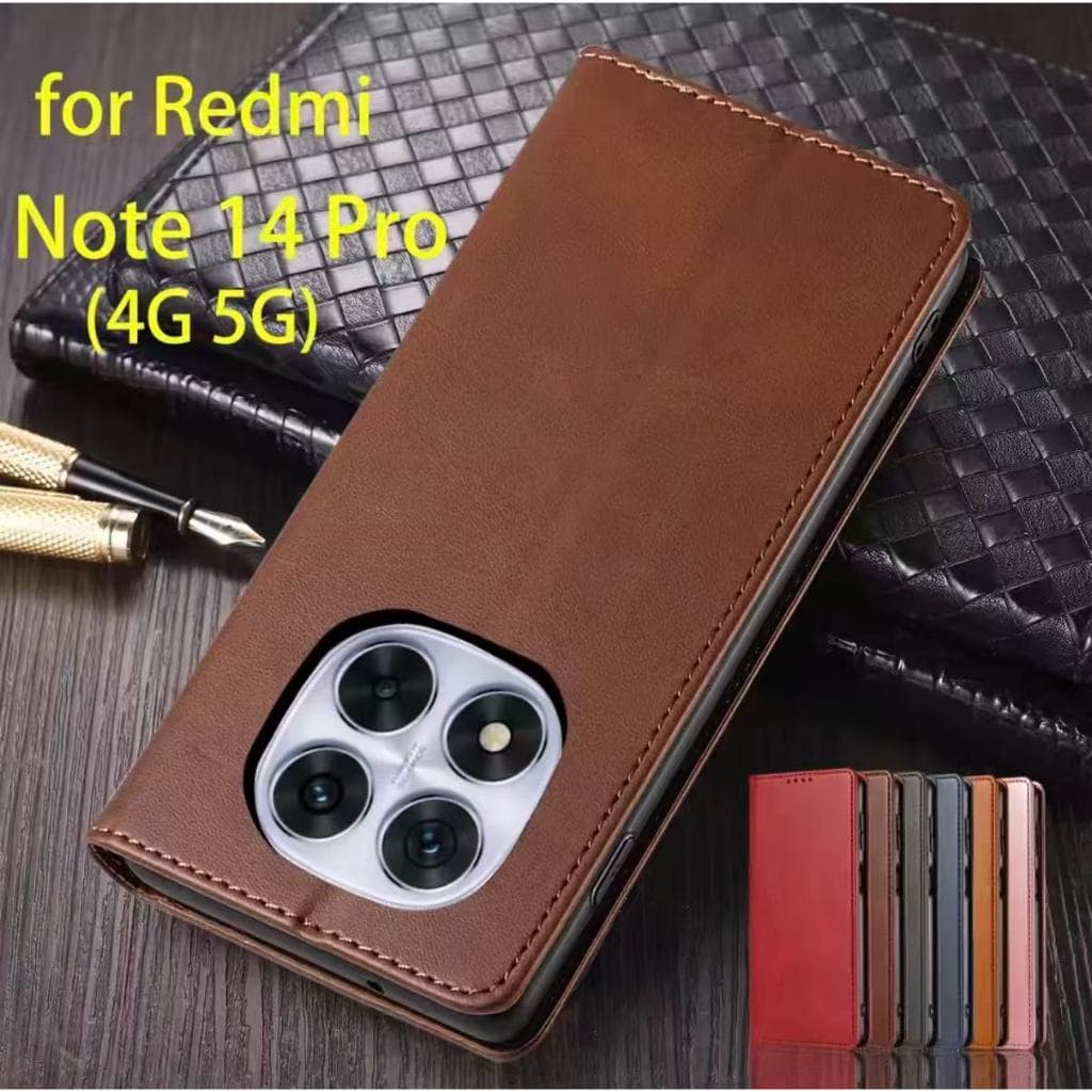 เคสฝาพับหนัง สำหรับ Xiaomi Redmi Note14 Note14Pro Note14ProPlus POCO X7 เคสกันกระแทกฝาพับ พร้อมช่องใส่บัตร รูปที่ 3