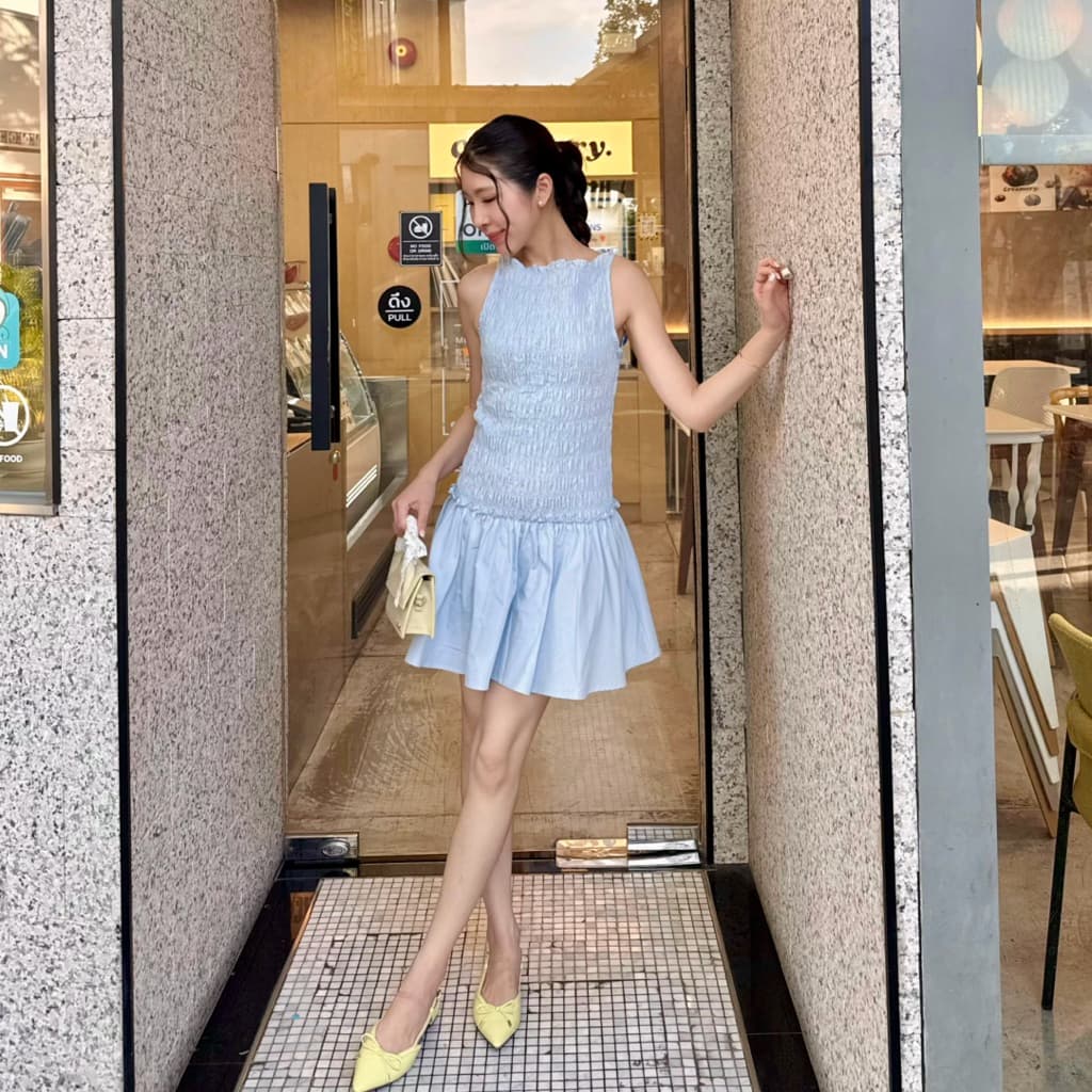 3pcs.basket Soufflé Dress เดรสสั้น รูปที่ 8