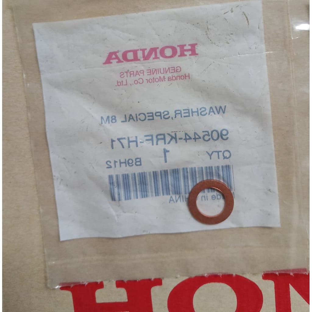 น็อตอุดแกนโช๊คหน้า แหวนรอง Wave125R,S,I Wave110i ปี2009-2025 แท้ศููนย์HONDA 90116-KV3-701, 90544-KRF-H71 รูปที่ 2