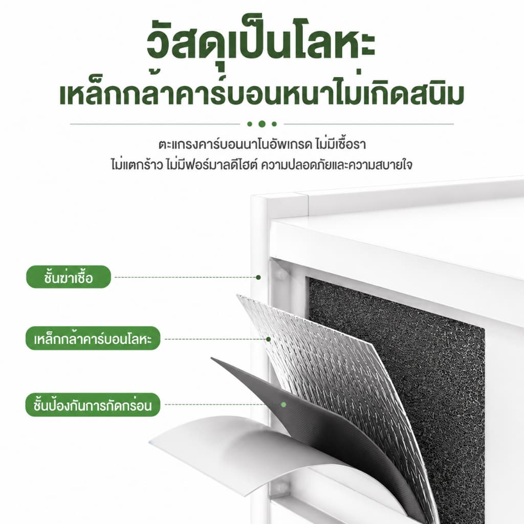 BV ตู้กับข้าว 5/6ชั้น มีล้อ ตู้เก็บของ ดีไซน์กันฝุ่น ประตูตู้พลิก การออกแบบบอร์ดรู สามารถ DIY เก็บของได้ รูปที่ 9