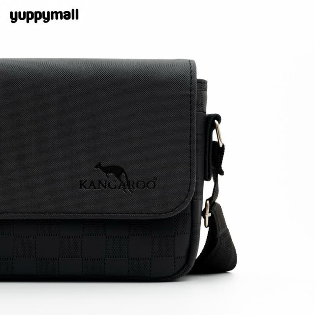กระเป๋าสะพายข้าง Kangaroo หนัง PU ลายตารางฝาเรียบ ขนาด 8.5 นิ้ว Made in Thailand รูปที่ 6