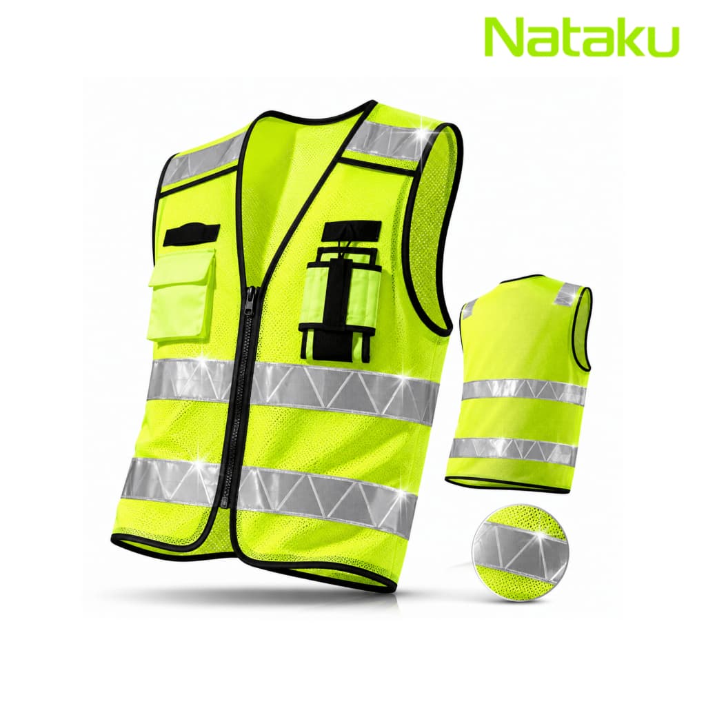 Nataku เสื้อสะท้อนแสง เสื้อเซฟตี้ เสื้อเซฟตี้สะท้อนแสง เสื้อกั๊ก Free size ปลอดภัยแม้ทำงานในที่มืด รูปที่ 1
