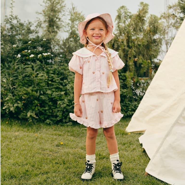 lookbookpetite x saeson | camping shorts สี pink daisy field รูปที่ 4