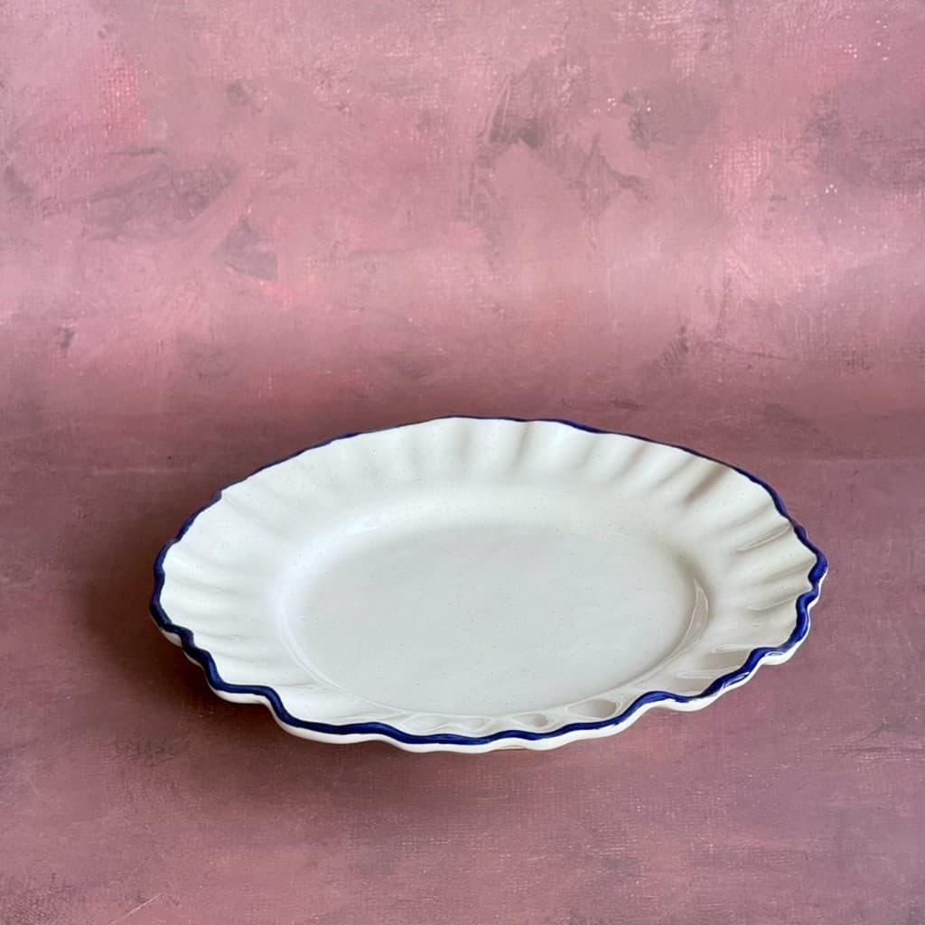 จานเซรามิค จานแบ่ง จานขอบหยัก ขนาด 8.25 นิ้ว Side Plate Ceramic *อ่านคำอธิบายก่อนสั่งซื้อ* เข้าไมโครเวฟได้ - AT1CERAMIC รูปที่ 3