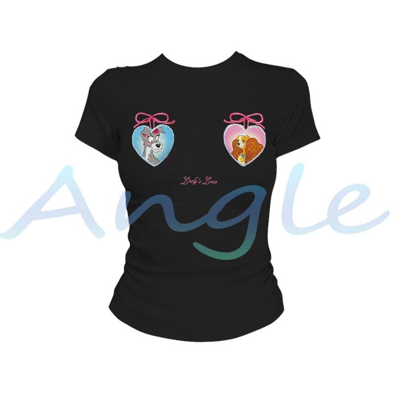 Angle Official เสื้อยืดยืดหยุ่นกระชับผู้หญิง สไตล์หวานน่ารัก แฟชั่นเสื้อผ้าผู้หญิงสไตล์เกาหลี T70 รูปที่ 7
