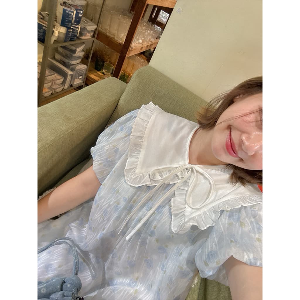 dress015- lollipop Set เดรสแขนบอลลูน+ปกคอบัว รูปที่ 2