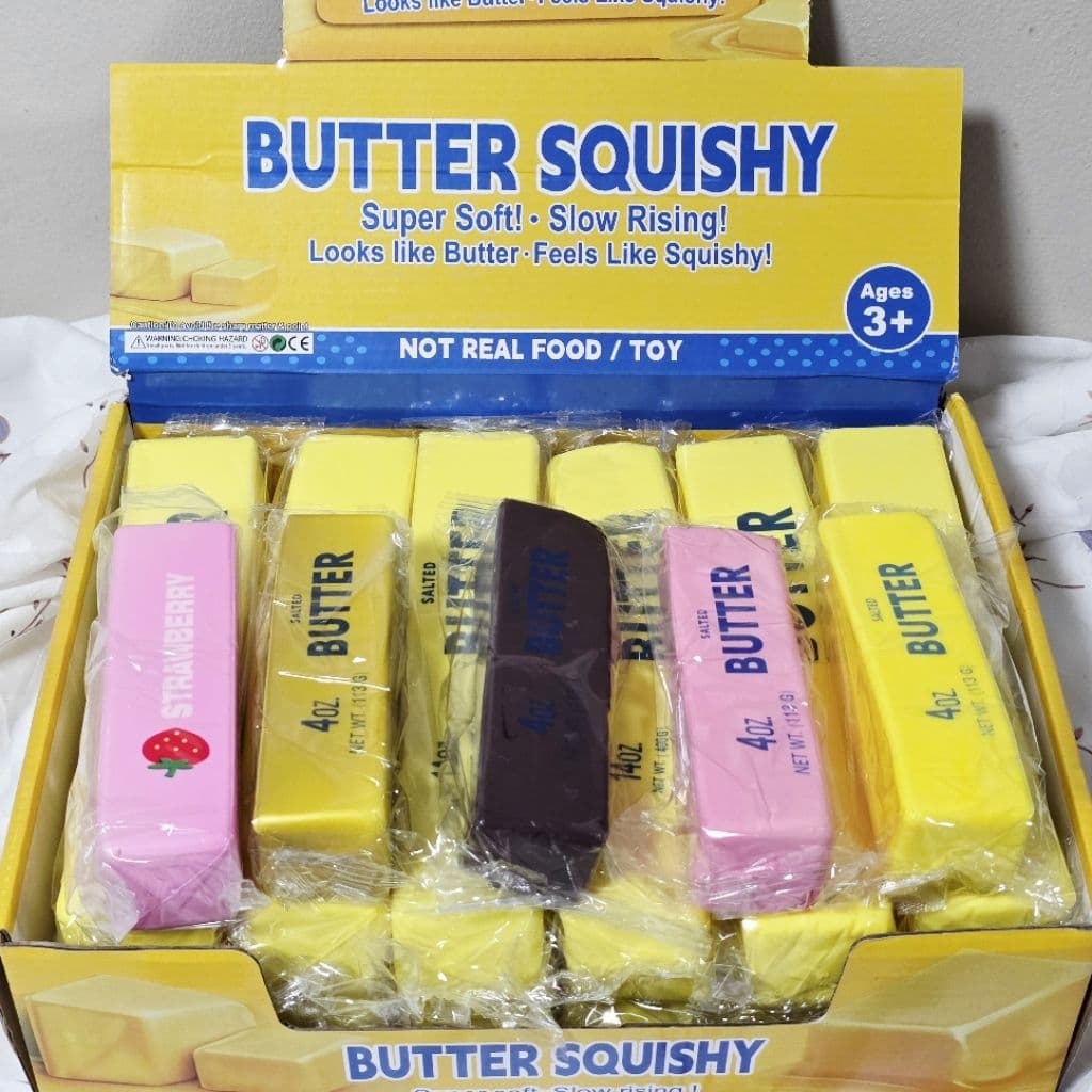 พร้ออมส่ง ของเล่น สกุชชี่เนยแท่ง เล็ก-ใหญ่ เนื้อนุ่มหนึบหนับ สโลว มีกลิ่นหอมเนย มีหลายสีให้เลือก สีก้อนเนยฮาชิมิ รูปที่ 2