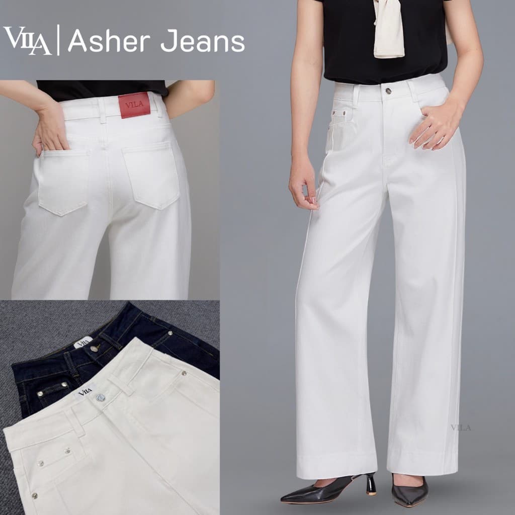 VILA l VJ02 Asher Jeans กางเกงยีนส์ทรงกระบอก รูปที่ 2