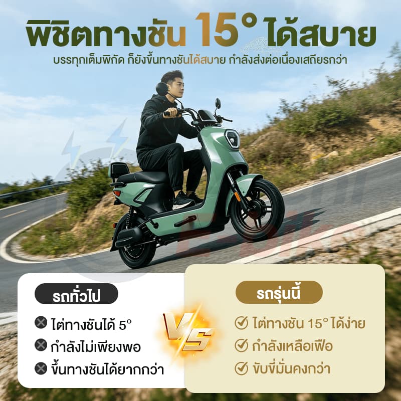 Anchi E-bike จักรยานไฟฟ้า 580W วิ่งได้ เวลาใช้งานแบตเตอรี่นาน เหมาะสำหรับผู้ใหญ่ นักเรียน ปลอดภัย รูปที่ 5