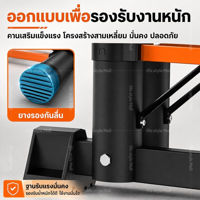 บันได บันไดพับได้ บันไดอลูมิเนียม รับน้ำหนักได้ 1000KG มีหลายฟังก์ชัน ปรับได้ แข็งแรงและทนทาน ยาวทั้งหมด 3.8m/4.8m/5.8m รูปที่ 4