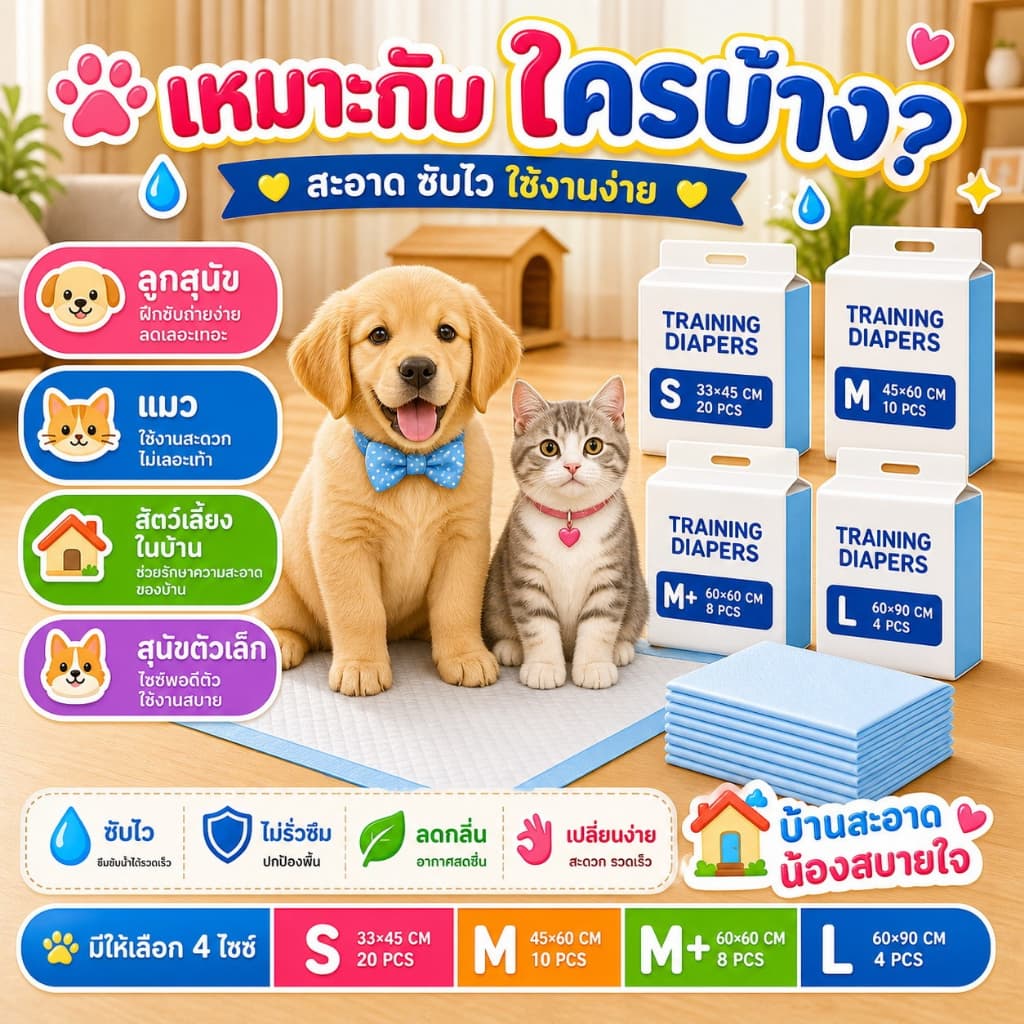 Deemar แผ่นรองฉี่ Cocoyo แผ่นรองฉี่แมว แผ่นรองฉี่สุนัข ช่วยฝึกขับถ่าย ระงับกลิ่น ซึมซับไดีดี ยิ่งขึ้น Betterdog รูปที่ 5