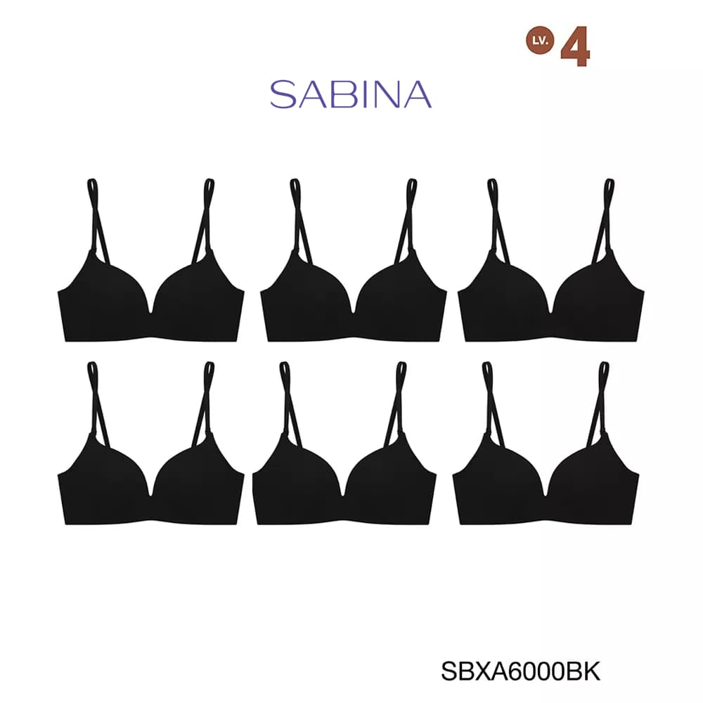 Sabina เสื้อชั้นใน Sabina Doomm Doomm Level 4 เสื้อชั้นในไร้โครง รหัส SBXA6000BK - สีดำ รูปที่ 1