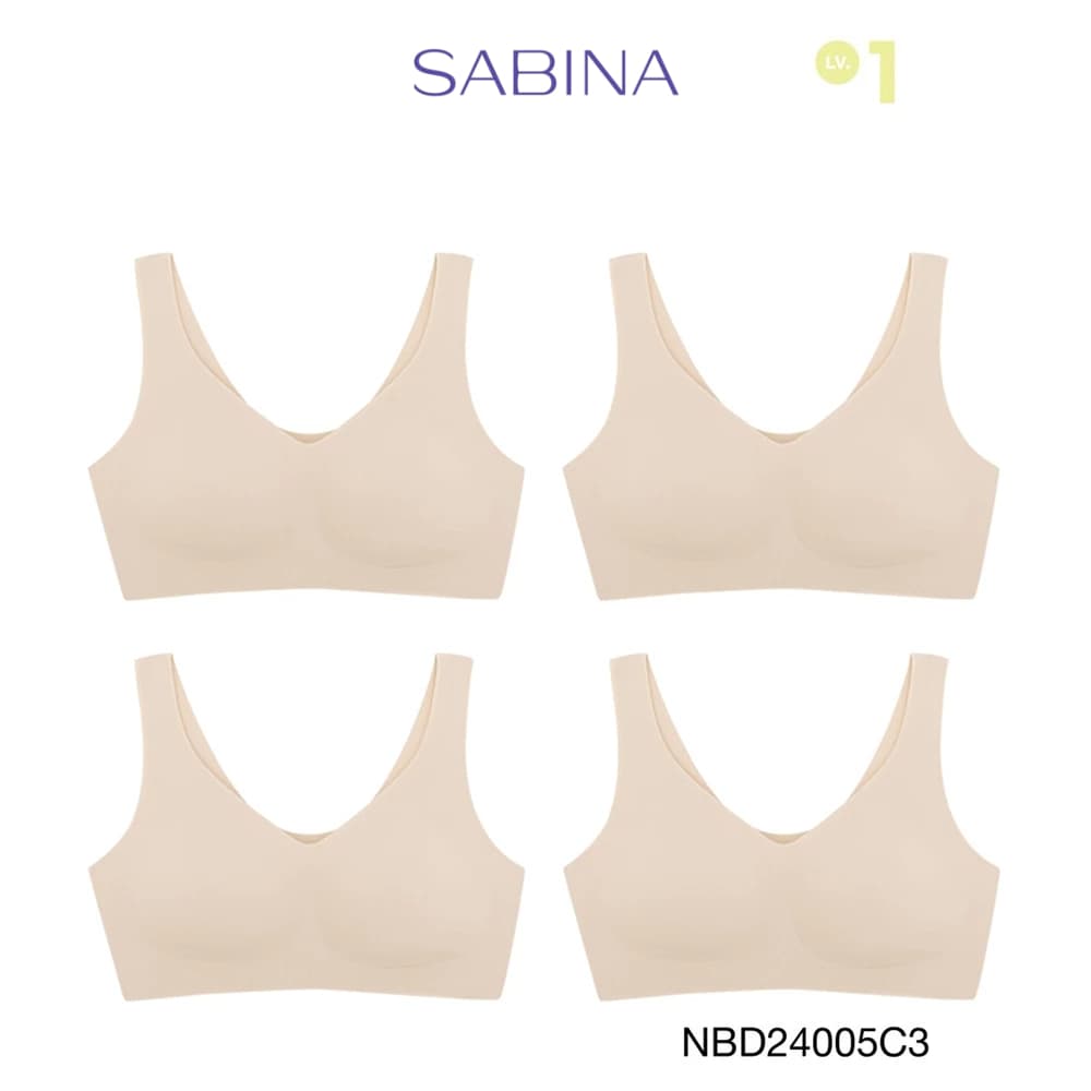 Sabina เสื้อชั้นใน Perfect Bra Level 1 ไร้ตะเข็บ ไร้โครง รหัส NBD24005C3 - สีเนื้อเข้ม รูปที่ 1