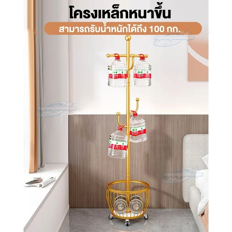 ที่แขวนหมวกและเสื้อโค๊ท ราวแขวนหมวก ราวแขวนเสื้อ ที่แขวนกระเป๋า รับน้ำหนักได้สูงสุด 50กก ประหยัดพื้นที่ รูปที่ 5