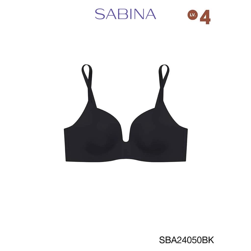 Sabina Doomm Doomm Level 4 เสื้อชั้นใน ไร้ตะเข็บ ไร้โครง รหัส SBA24050BK - สีดำ รูปที่ 1