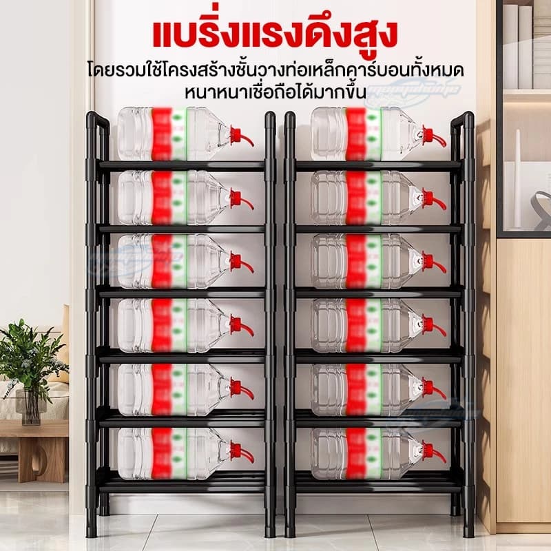 ชั้นวางรองเท้าเหล็กเคาร์บอน 2/3/4/5/6/7/8 ชั้น ปรับชั้นตามต้องการได้ รองรับน้ำหนักได้ดี รูปที่ 4