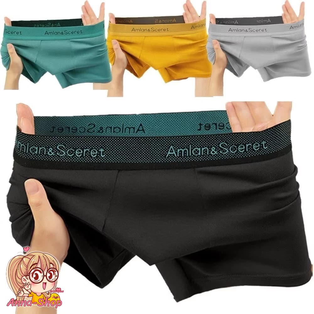 Anna shop กางเกงในผู้ชายขาสั้น Size L-4X กางเกงในบ็อกเซอร์ Boxer เนื้อผ้านิ่ม ระบายอากาศได้ดี A3207 รูปที่ 9