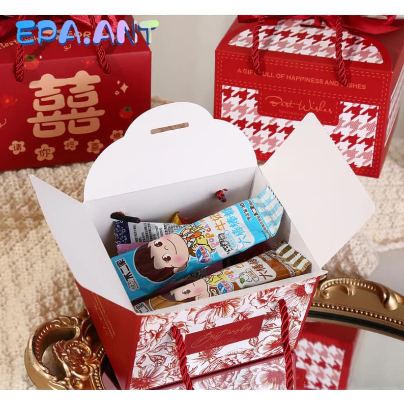 EPAกล่องขนมสไตล์วินเทจ มีหูหิ้ว+โบว์ รูปที่ 3
