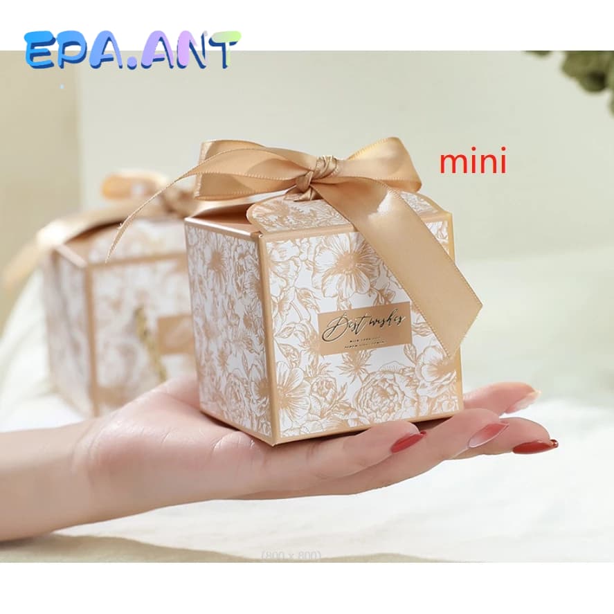 EPAกล่องขนมสไตล์วินเทจ มีหูหิ้ว+โบว์ รูปที่ 2