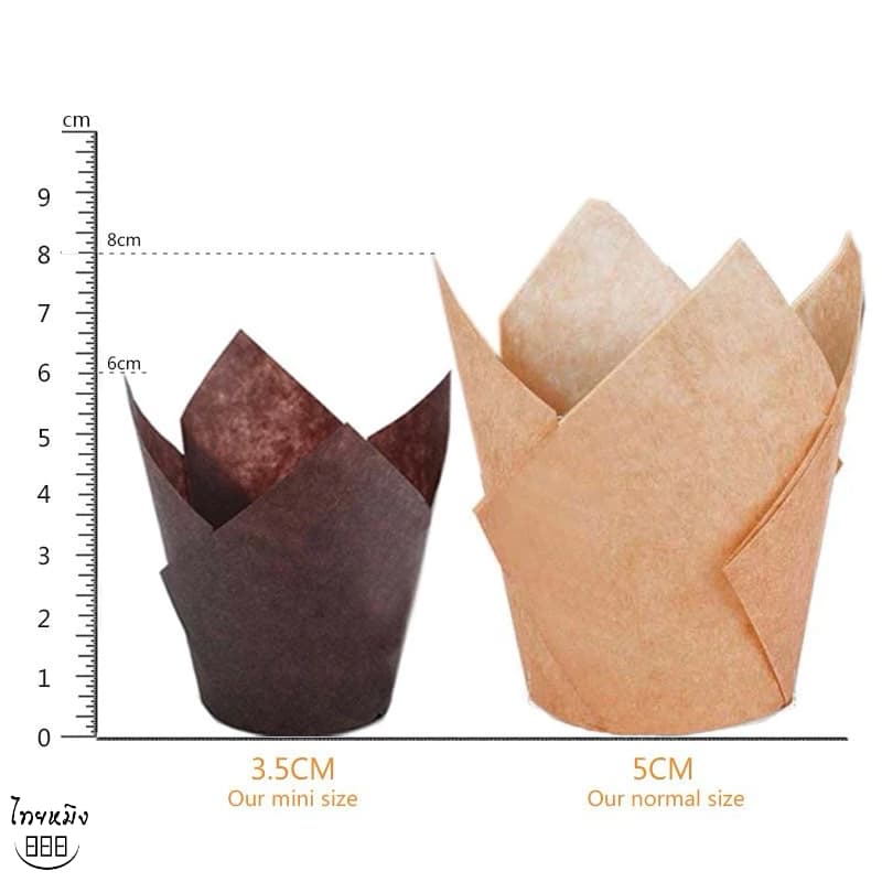ถ้วยกระดาษไขมัฟฟิน 50ใบ,ขนาด3.5xสูง6cm. รูปที่ 2