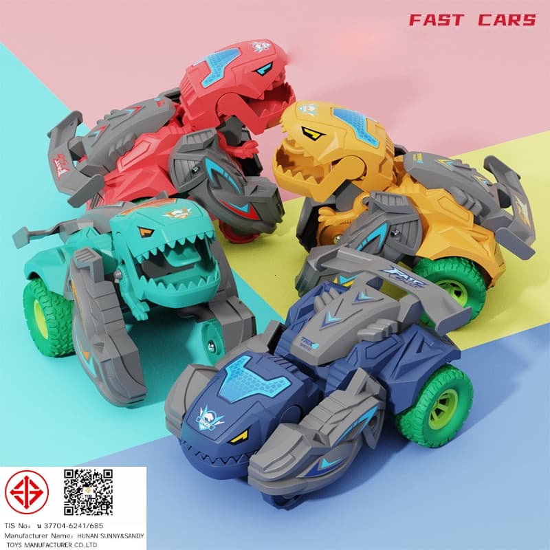 เปลี่ยนรูปรถไดโนเสาร์ รถของเล่น Inertial Sliding Dino Car Boys Amazing Gifts Kid Toy รูปที่ 1