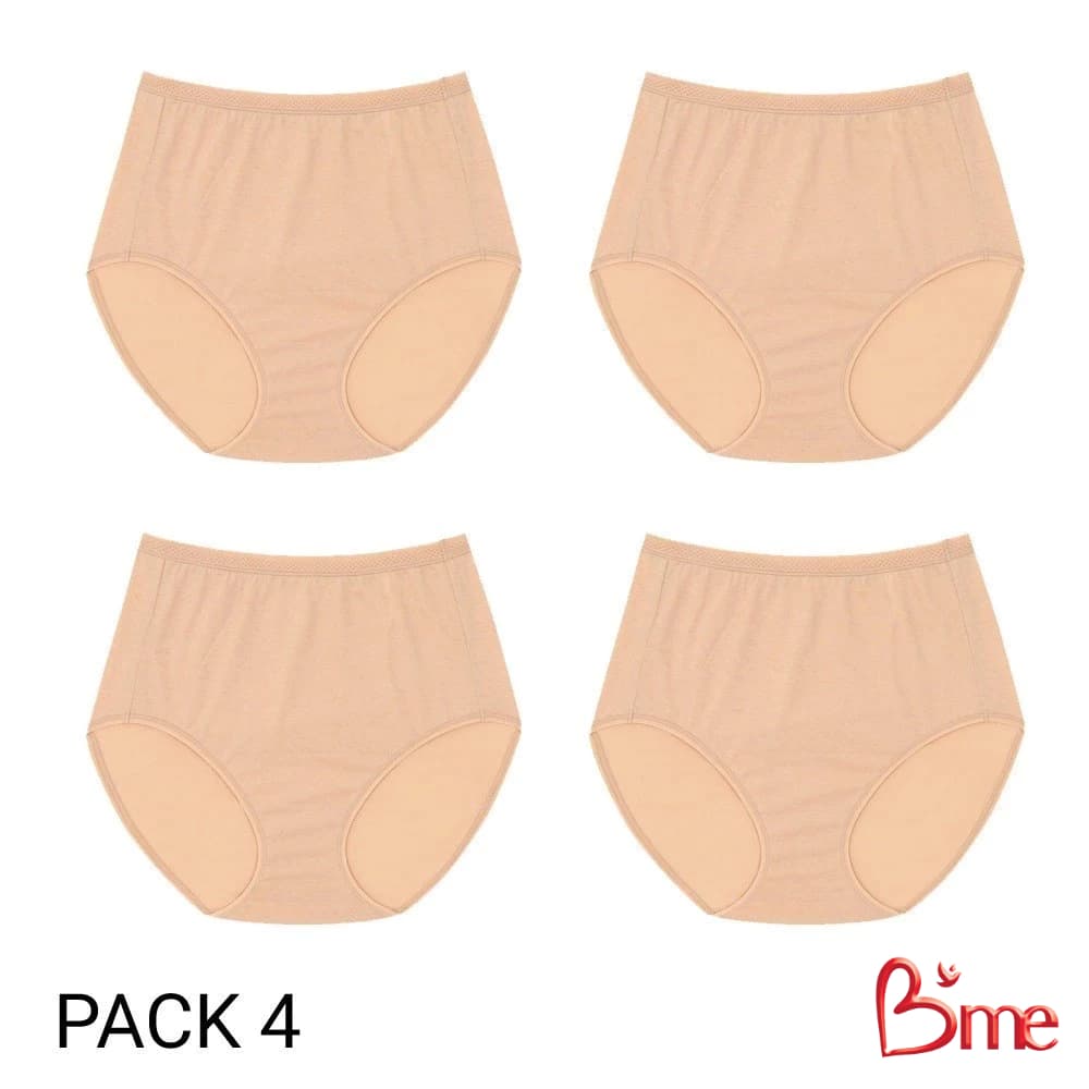 B'me กางเกงในเอวสูงผ้า Cotton รุ่น ME7101 สีดำ สีนู้ด รูปที่ 1