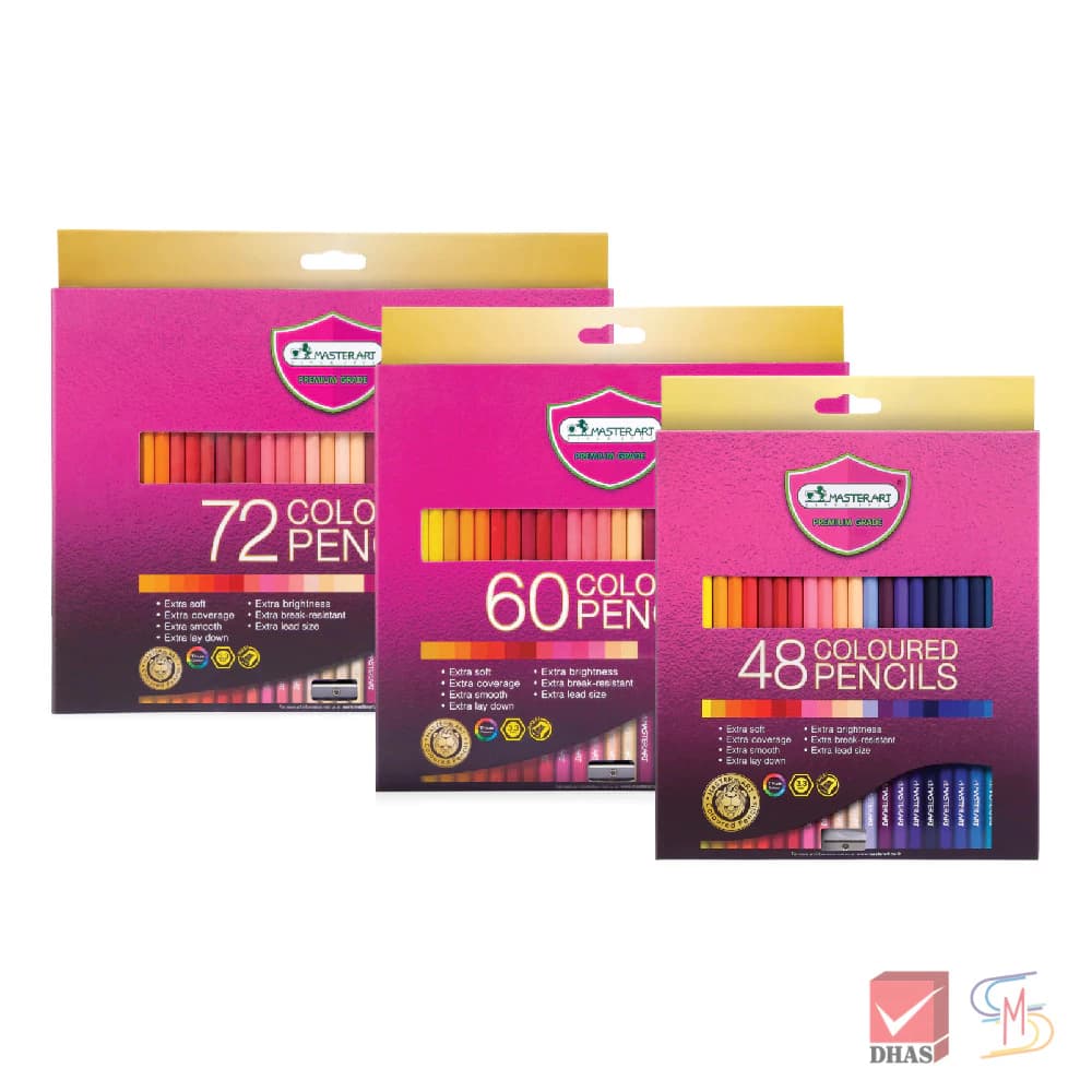 Master Art มาสเตอร์อาร์ต สีไม้ ดินสอสี แท่งยาวรุ่น 48 สี 60 สี 72 สี จำนวน 1 กล่อง