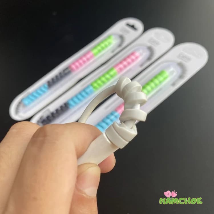 4PCS ชุดป้องกันสายไฟ ตัวป้องกันสายเคเบิล ฝาครอบป้องกันสายโทรศัพท์สายเคเบิลแขนป้องกัน USB Android iP สุ่ม รูปที่ 3
