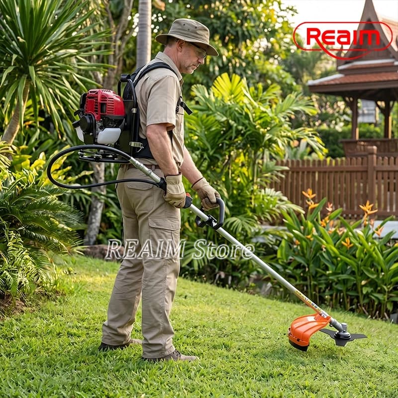 REAIM เครื่องตัดหญ้า 4 จังหวะ แบบสะพายหลัง แรงจริง ประหยัดน้ำมัน สะพายหลัง ทนทาน ประหยัดน้ำมัน สตาร์ทง่าย เหมาะทุกพื้นที รูปที่ 2