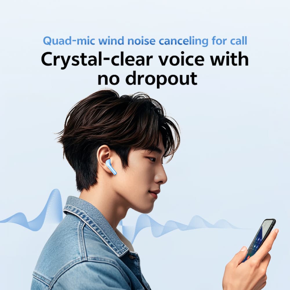 QCY AilyBuds E10 หูฟังไร้สาย Earbuds รองรับ LDAC Hi-Res ต่อพร้อมกัน 2 อุปกรณ์ Bluetooth5.4 รูปที่ 6