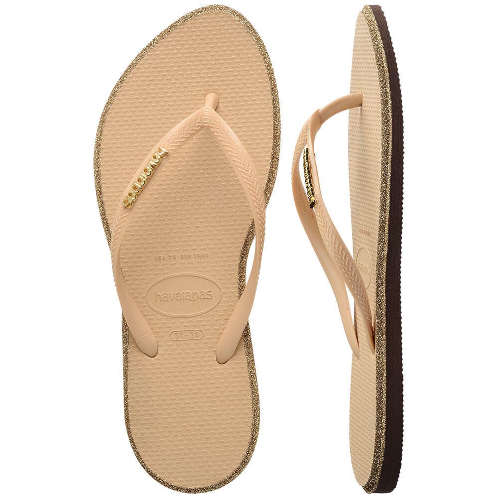 HAVAIANAS รองเท้าแตะ Slim Point Glitter Flip Flops GOLD 415015718593F_F5GDXX รูปที่ 4