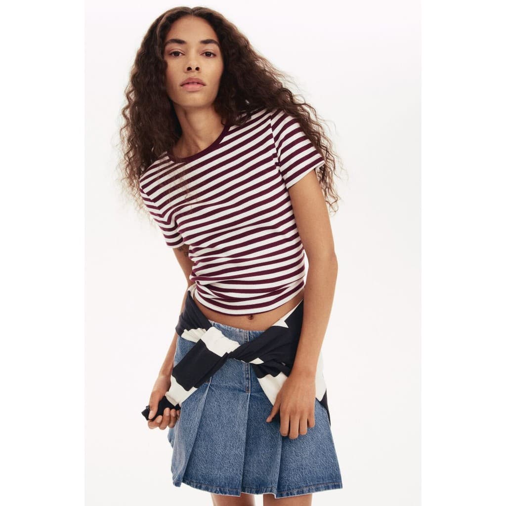H&M เสื้อยืดคอตตอน ผู้หญิง 1296053 รูปที่ 1