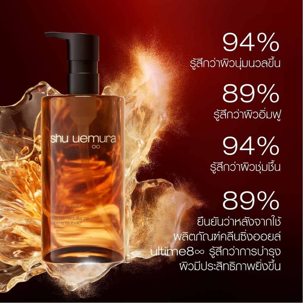 shu uemura ชู อูเอมูระ ultime8 sublime tsubaki cleansing oil 150ml คลีนซิ่งออยล์สูตรพรีเมียม ผสานน้ำมันบำรุงผิวจากสึบากิ รูปที่ 3