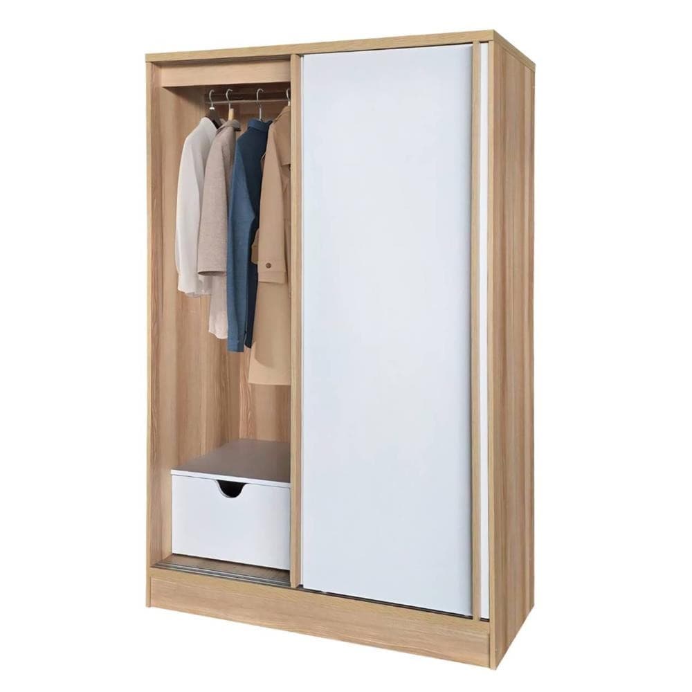 FURDINI ตู้เสื้อผ้าบานเลื่อน HERO 120 ซม. สี NATURAL OAK/ขาว จัดส่งโดย HomePro รูปที่ 5