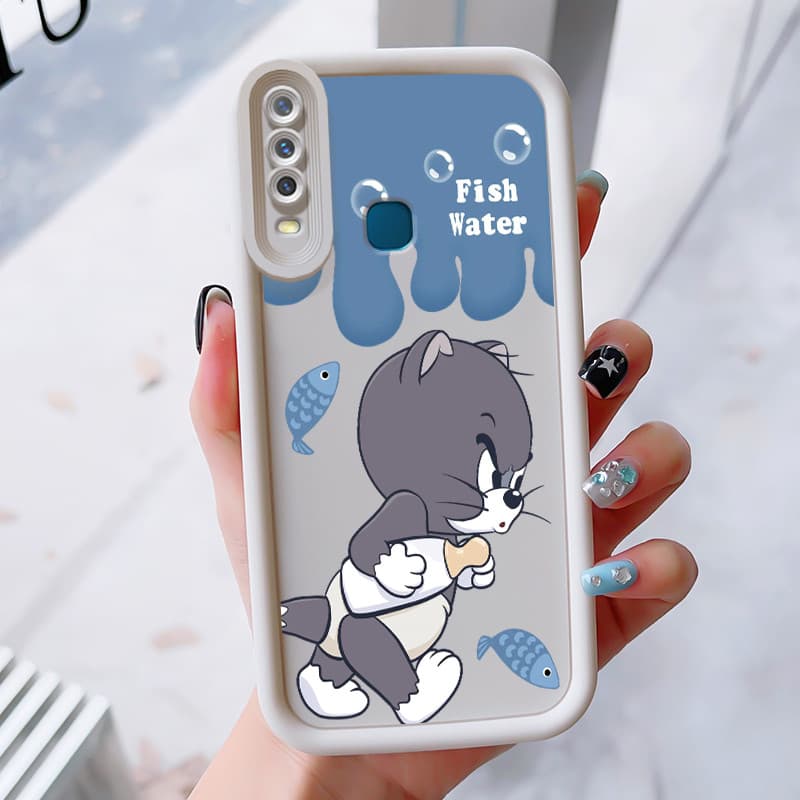 เคสสำหรับ VIVO Y17 Y15 Y12 Y12i Y3 Y3s 2020 เคสโทรศัพท์แมวหนูสามสีซิลิโคนกันกระแทก รูปที่ 3