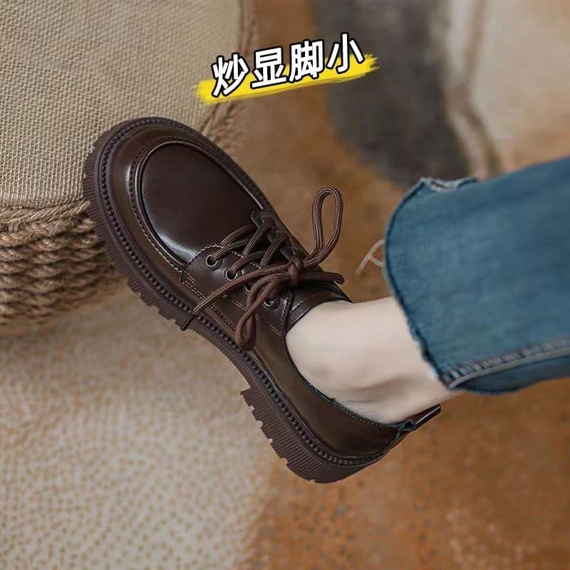[JF.Home] รองเท้าโลฟเฟอร์หนัง พื้นหนา ขนาดเล็ก สไตล์อังกฤษ ญี่ปุ่น สําหรับผู้หญิง