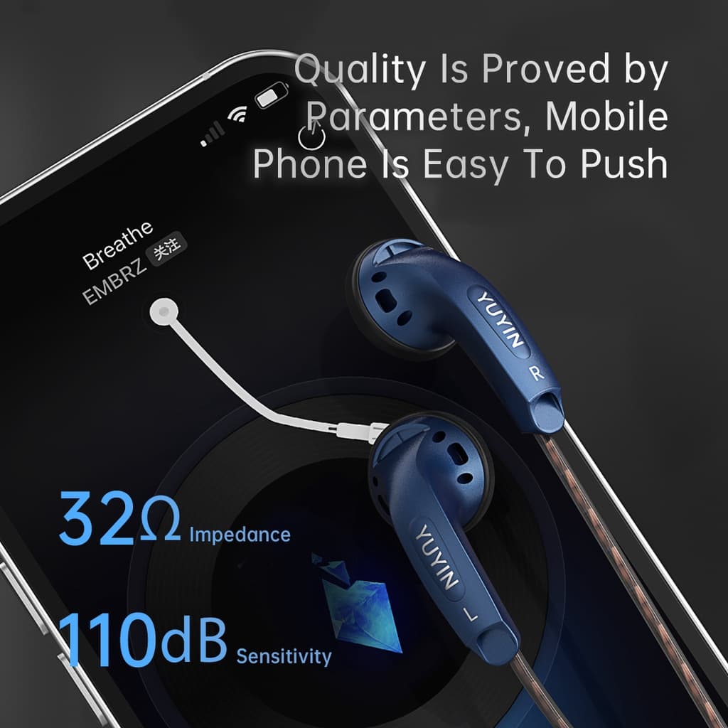 Sprise Y100 หูฟังชนิดใส่ในหูเบสพร้อมไมโครโฟนเสียงรบกวน Cancelling HiFi ชุดหูฟังสเตอริโอกีฬา Earfon หูฟัง Universal 3.5 มม. รูปที่ 5