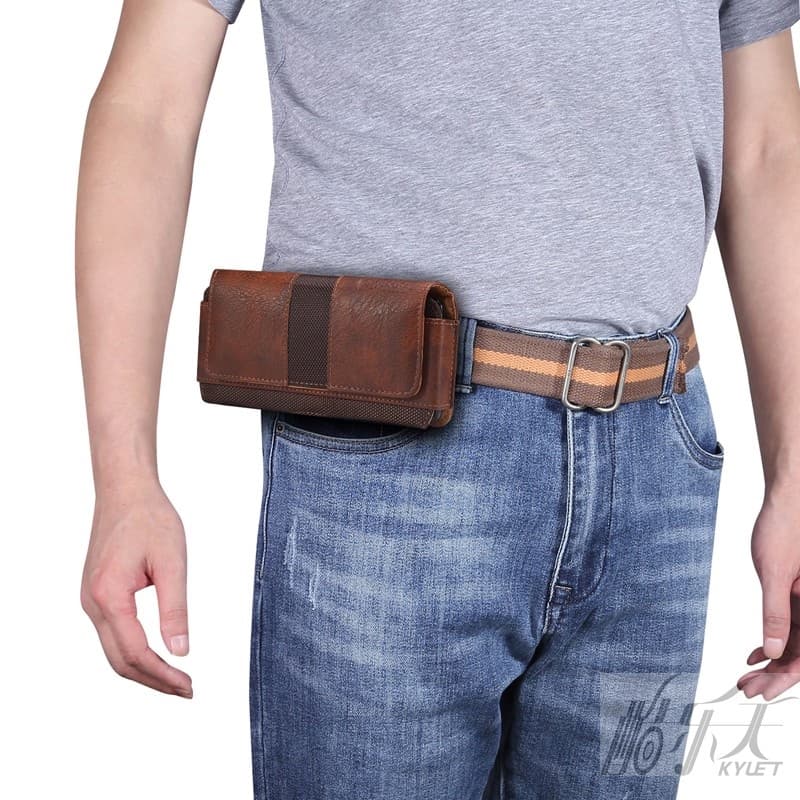 รูปแบบใหม่ Crossbody Splice โทรศัพท์มือถือเอวกระเป๋าโทรศัพท์สำหรับผู้ชาย รูปที่ 5