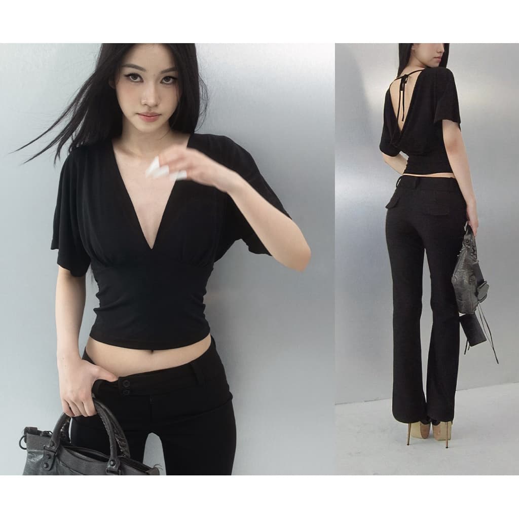 เสื้อเบลาส์ค้างคาวผูกหลัง - Vietanhsng - A33 รูปที่ 3