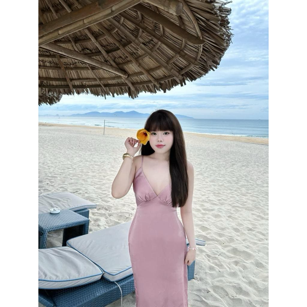 เดรสยาว Form 2-Strap Silk Dress รูปที่ 6