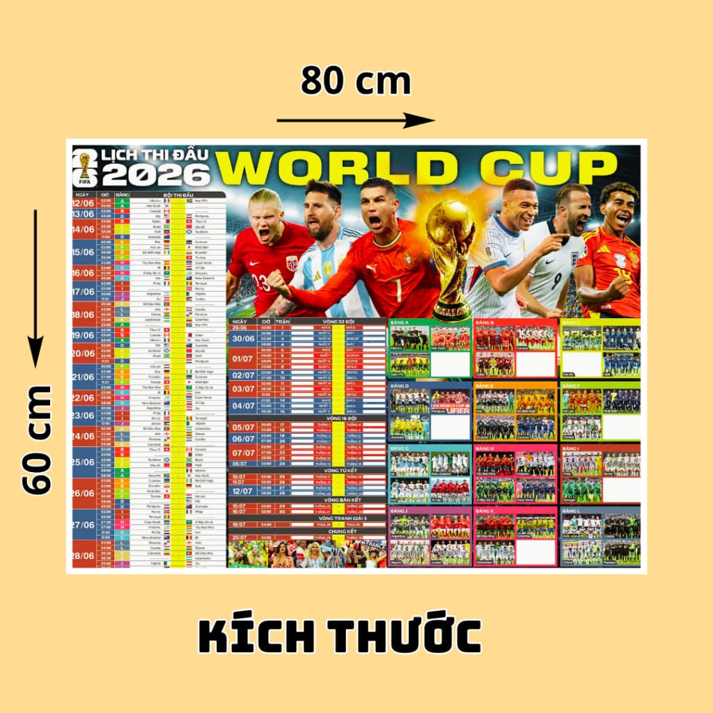 ฟุตบอลโลก 2026 ตารางการแข่งขัน สติ๊กเกอร์ติดผนัง รูปที่ 3
