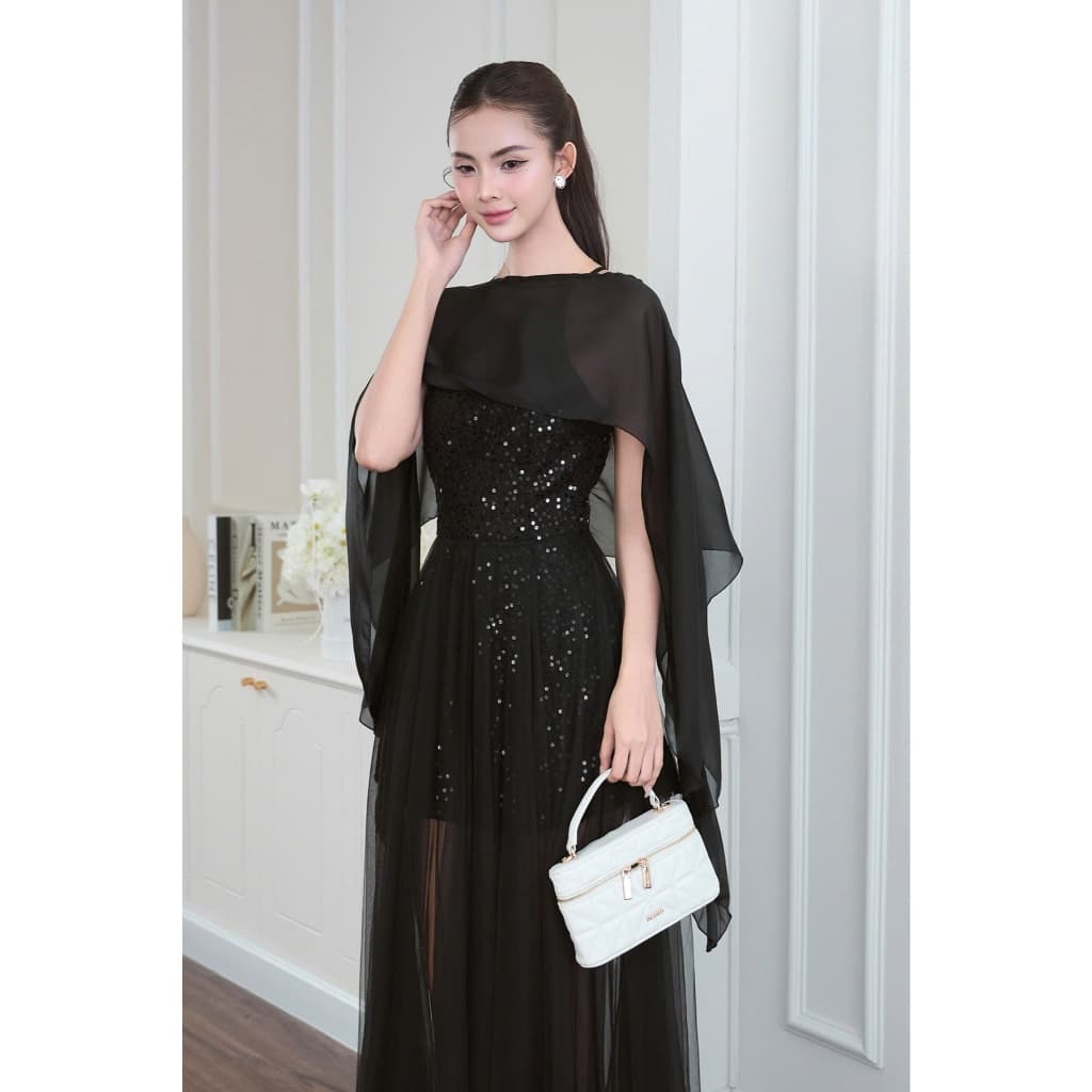 ผ้าคลุมผ้าคลุมไหล่ผ้าชีฟองเมทัลลิก Elegant Biceps Cira Boutique K0001 รูปที่ 6