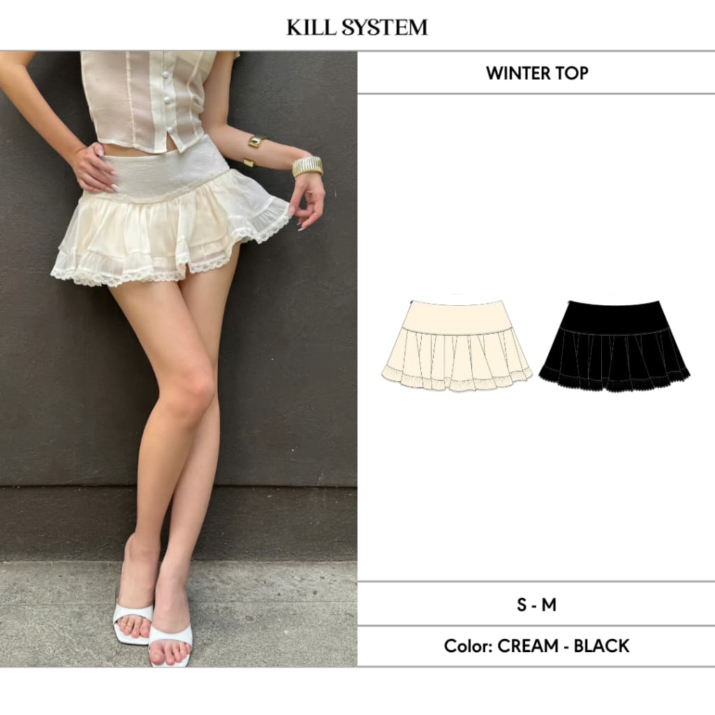 WINTER- KILL SYSTEM กระโปรงพลีทชีฟองผ้าไหม รูปที่ 1