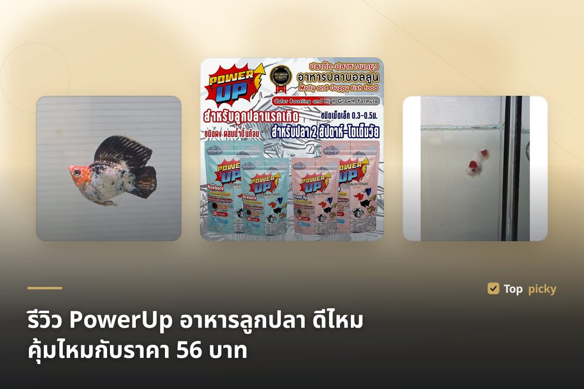 รีวิว PowerUp อาหารลูกปลา ดีไหม คุ้มไหมกับราคา 56 บาท